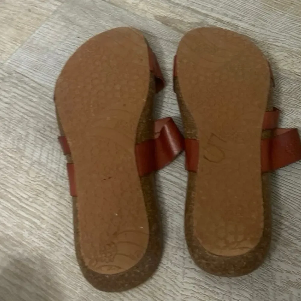 Yokono Spain Leather Cork Footbed Slide Sandals Cognac Boho Size 8 Mediterranean